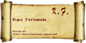 Kupi Fernanda névjegykártya